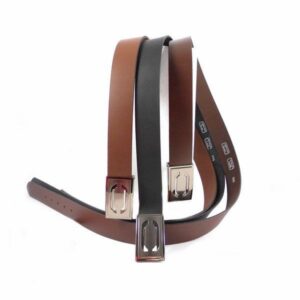 Cinturón de piel caballero ancho con hebilla de chapa