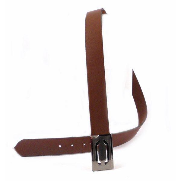 Cinturón de piel caballero ancho con hebilla de chapa - Imagen 5