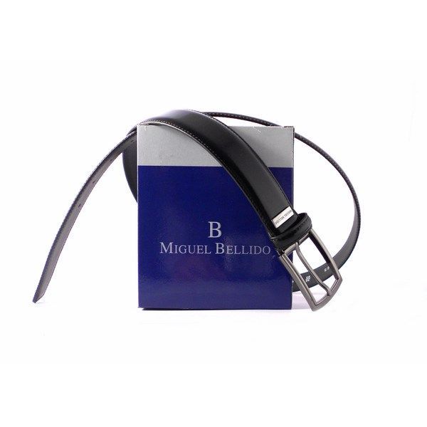 Cinturón Miguel Bellido en piel color negro brillo