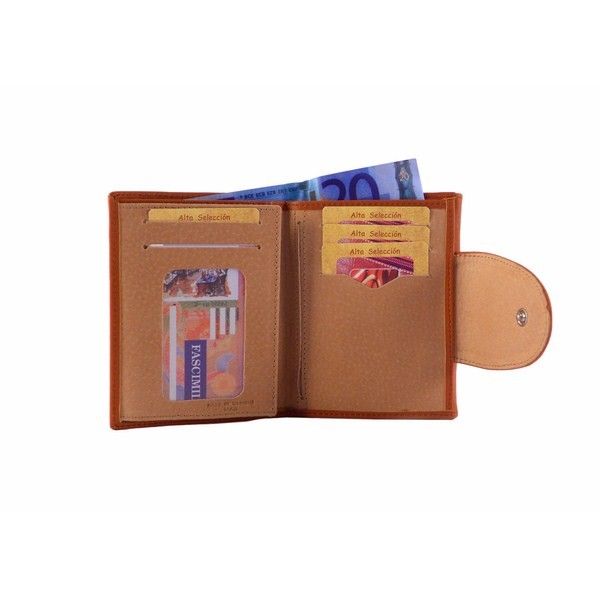 Cartera de piel pequeña mujer en color cuero - Imagen 3