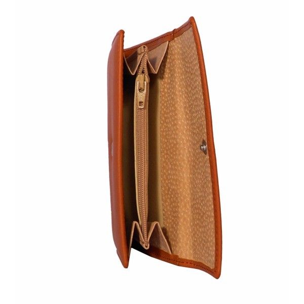 Cartera de piel pequeña mujer en color cuero - Imagen 6