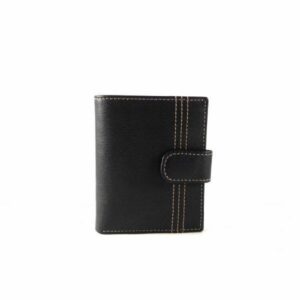 Cartera Nilo en piel de ciervo con monedero y broche de 8 cm.