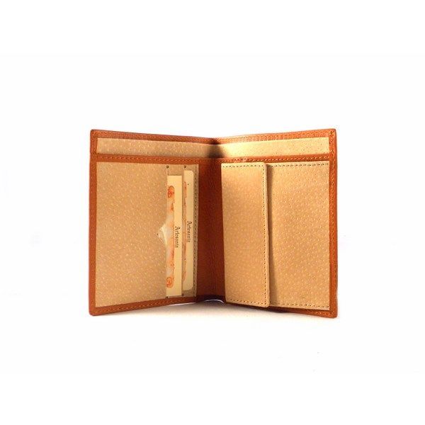 Billetera piel Nilo con monedero y doble billetero en color cuero o beis - Imagen 3