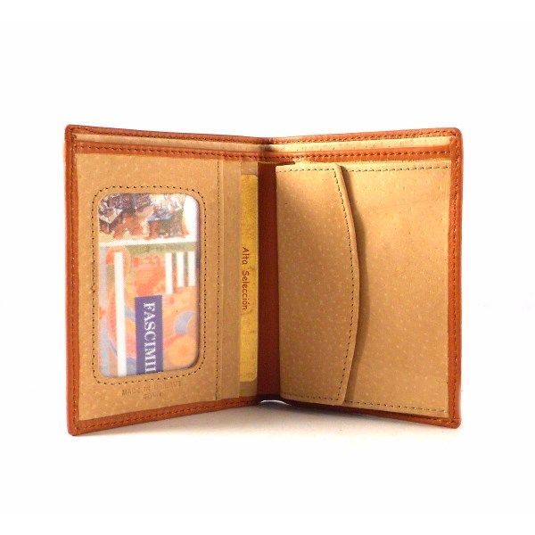 Billetera piel Nilo con monedero y doble billetero en color cuero - Imagen 3