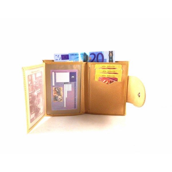 Cartera de piel pequeña mujer en color cuero - Imagen 9