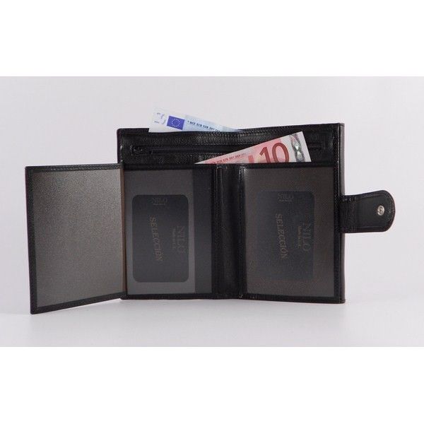 Billetero clásico para mujer en piel color negro mediano - Imagen 4