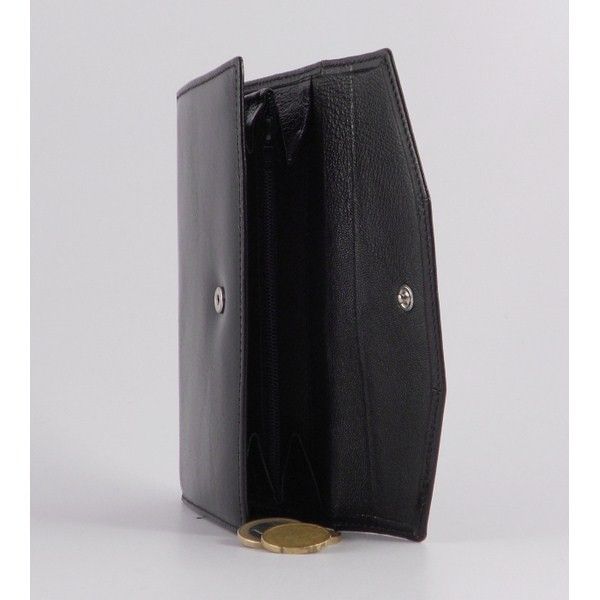 Billetero clásico para mujer en piel color negro mediano - Imagen 5