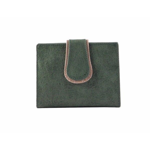 Billetero pequeño para mujer en piel Nilo color beis o verde - Imagen 3