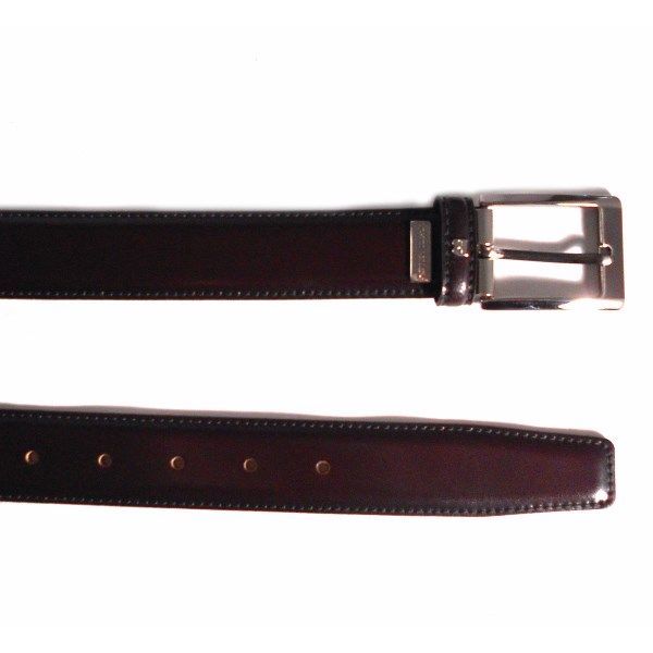 Cinturón Miguel Bellido en piel color burdeos brillo - Imagen 3