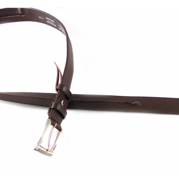 Cinturón con cremallera interior para dinero en piel color marrón o negro - Imagen 3