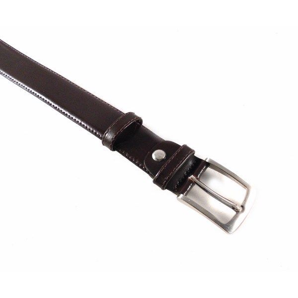 Cinturón de hombre talla especial en piel color marrón - Imagen 2