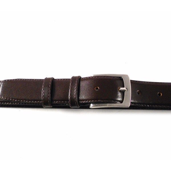 Cinturón de hombre talla especial en piel color marrón - Imagen 3