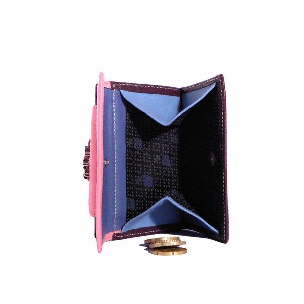 Billetero pequeño mujer en piel con detalle de ositos - Imagen 3