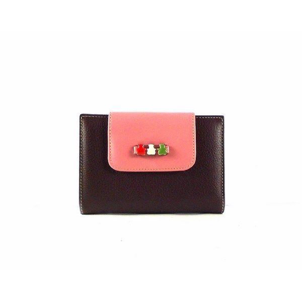 Billetero de piel juvenil pequeño con detalle de osos - Imagen 3