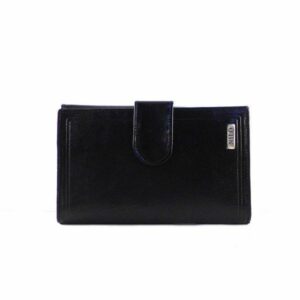 Billetero de  piel para mujer clásico en color negro Nilo