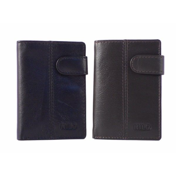 Cartera Billetero de piel para hombre con tarjetero y cierre correilla