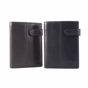 Cartera de piel suave con cierre de broche para hombre