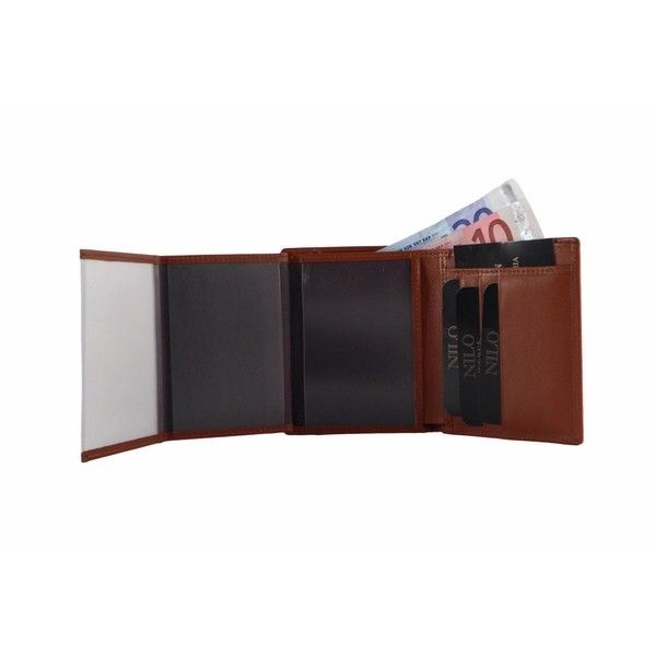 Cartera de piel clásica para caballero en color cuero o burdeos - Imagen 3