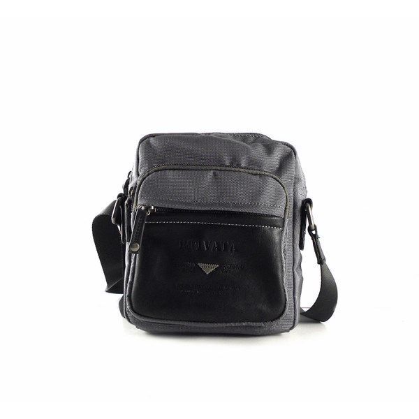 Bolso bandolera para hombre Privata 473 con cremalleras gris o azul marino