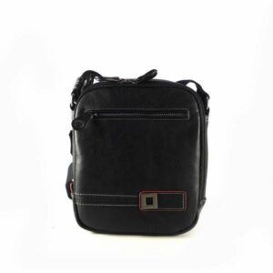 Bandolera de hombre Matties con cierres de cremalleras color negro