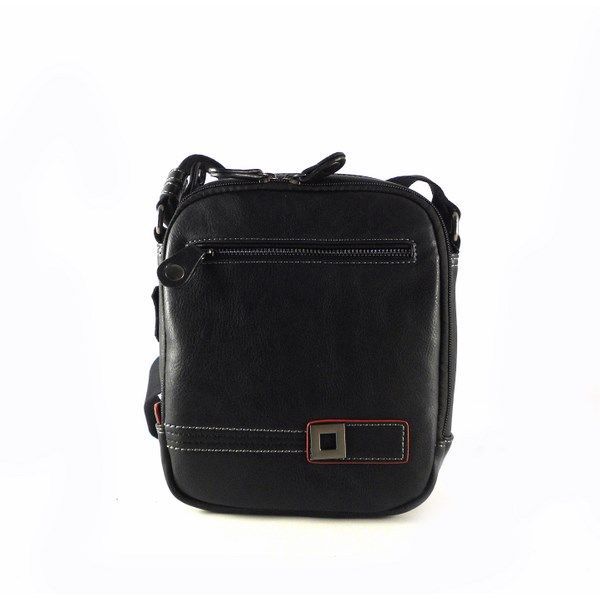 Bandolera de hombre Matties con cierres de cremalleras color negro