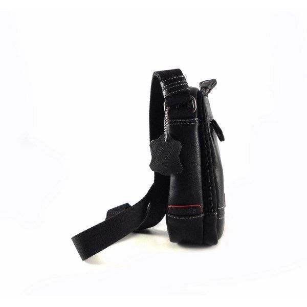 Bandolera de hombre Matties con cierres de cremalleras color negro - Imagen 2