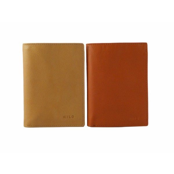 Billetera piel Nilo con monedero y doble billetero en color cuero o beis