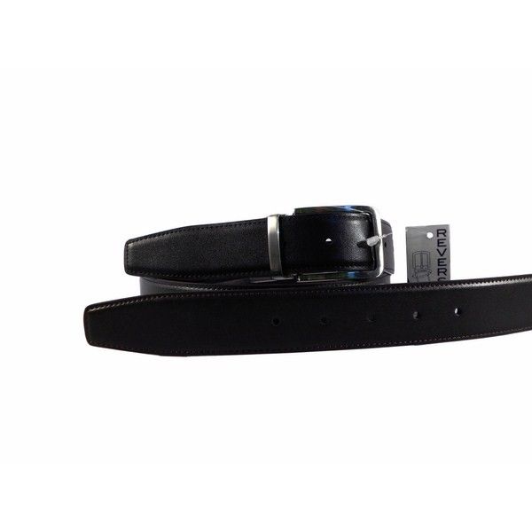 Cinturón de piel reversible color negro o color cuero - Imagen 3