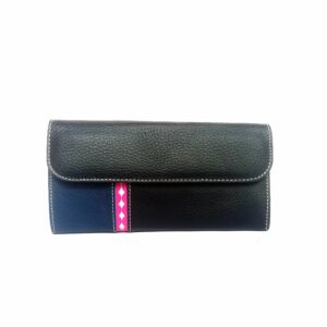 Billetera de mujer piel mediana negro/marino