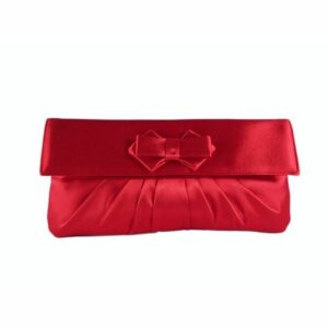 Cartera de cóctel Victoria Delef raso con detalle de lazo