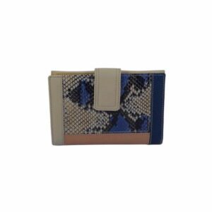 Billetero piel pequeño beis reptil