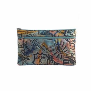 Neceser en piel metalizado para bolso