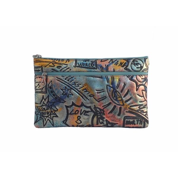 Neceser en piel metalizado para bolso