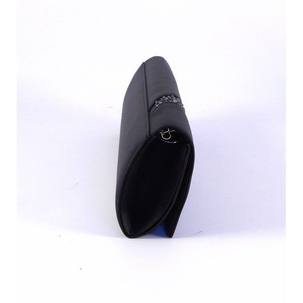 Cartera raso Victoria Delef en negro con cristales - Imagen 3