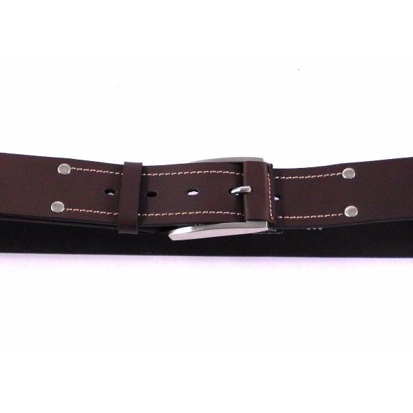 Cinturón piel sport con pespuntes - Imagen 5