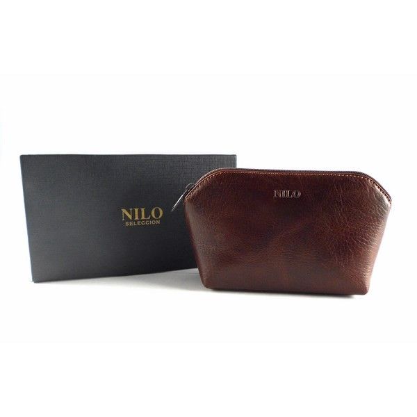 Monedero grande de mujer hecho en piel de vacuno color marrón