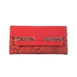 Cartera Billetero de señora en piel de reptil color rojo