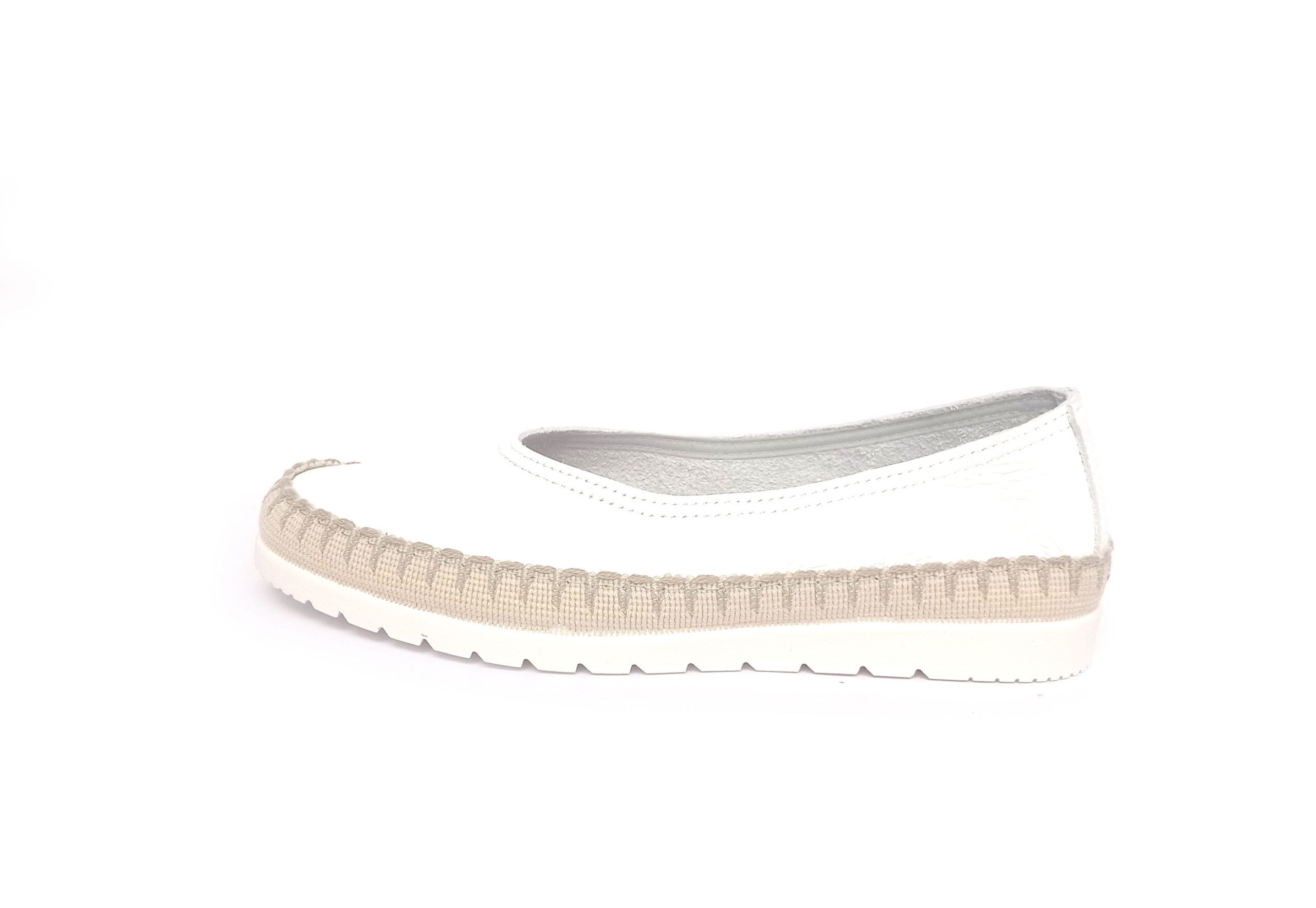 Alpargatas planas en piel MEDITERRÁNEA blanco - Imagen 4