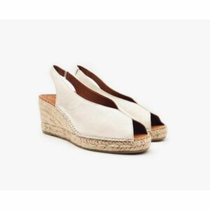 Alpargatas en piel Viguera 2200 yute flex vainilla