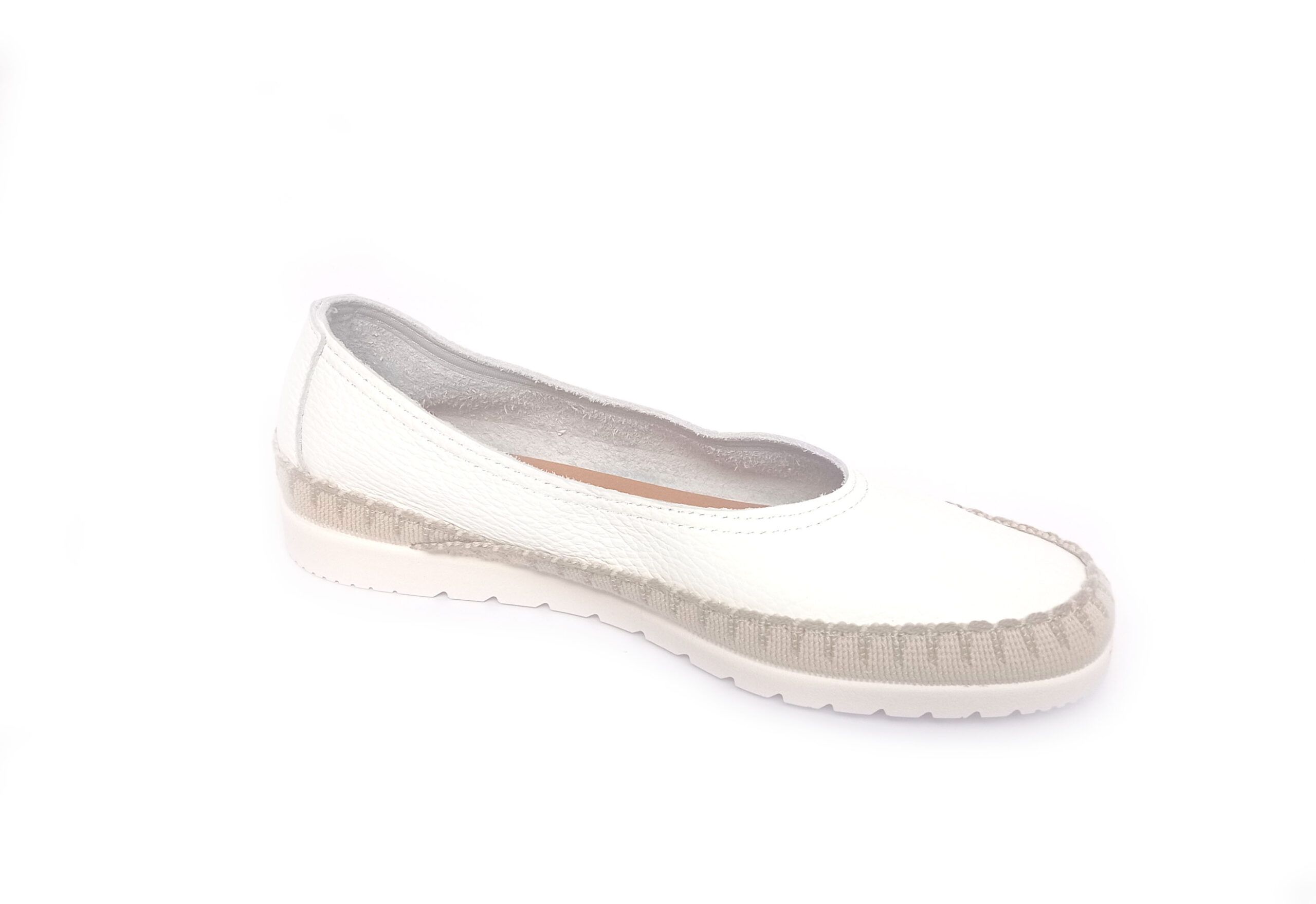 Alpargatas planas en piel MEDITERRÁNEA blanco - Imagen 3