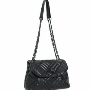 Bolso acolchado CACHAREL con solapa media negro