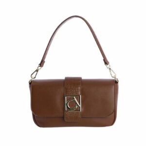 Bolso de hombro AMICHI Viena con solapa color marrón