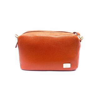 Bandolera en piel doble compartimento cuero