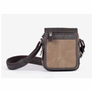 Bandolera hombre pequeña Matties Bags con solapa marrón