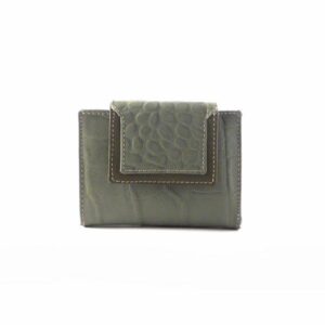 Billetera De Piel mini Para Mujer NILO Coco Print Verde