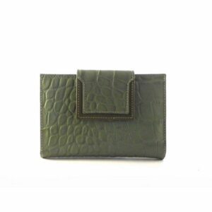 Billetera de piel mediana Para Mujer NILO Coco Print Verde
