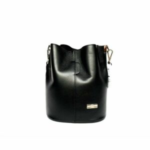 Bolso de hombro en piel auténtica negro