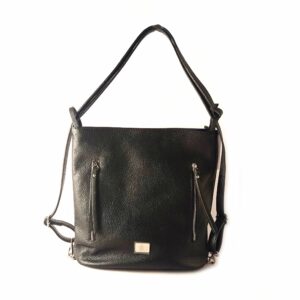 Bolso mochila LB en piel auténtica color negro