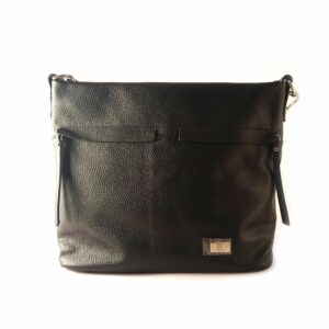 Bolso de hombro LB en piel legítima color negro