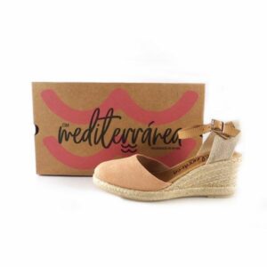 Alpargatas de cuña para mujer CM Mediterránea rosa oro